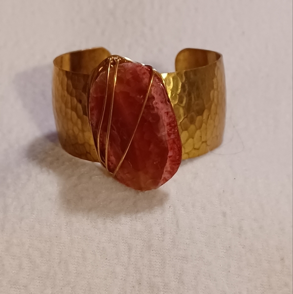 Beautiful Pink Stone Cuff Bracelet - Picture 1 of 11